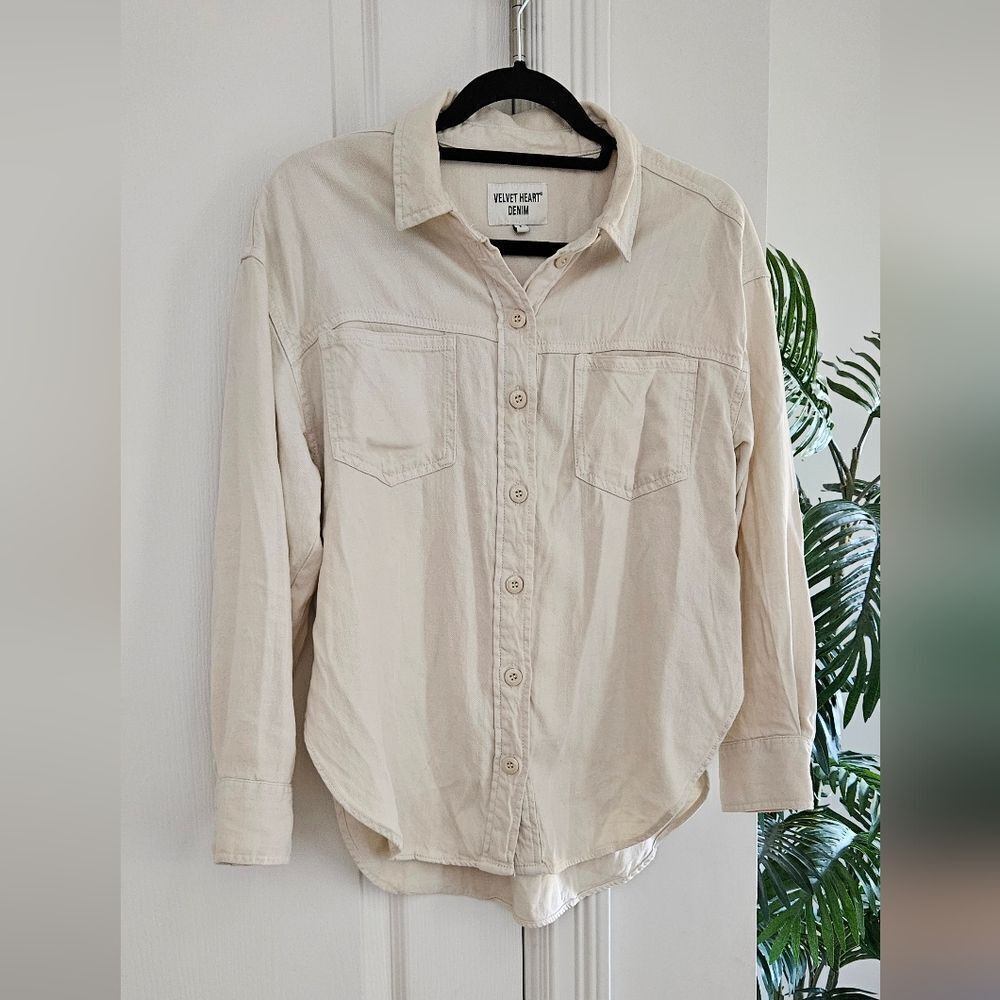 Velvet Heart Cream Denim Shirt
